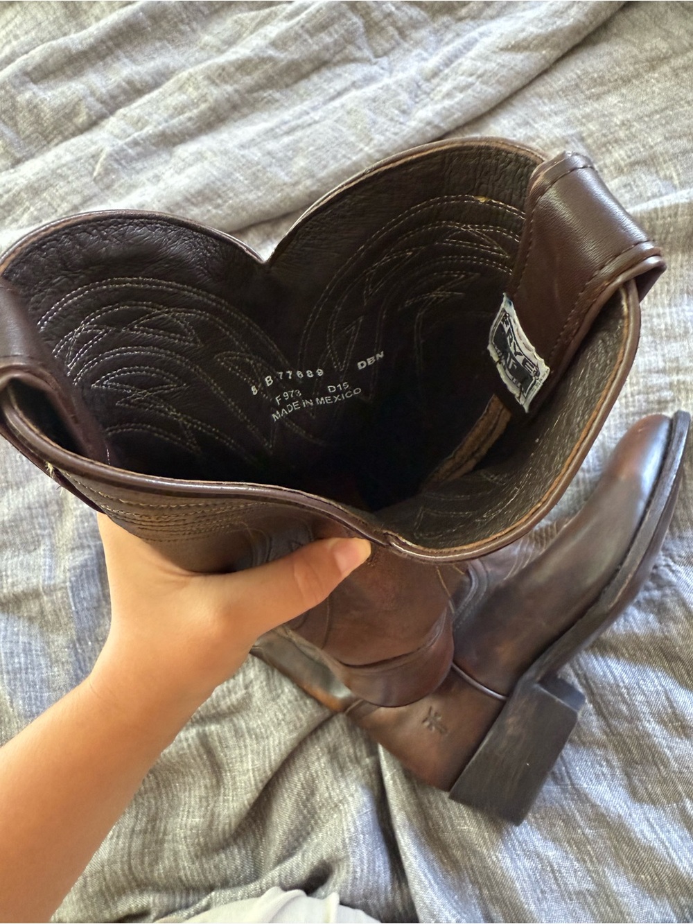 Frye Dark Brown Leather Western Boots - Picture 4 of 4